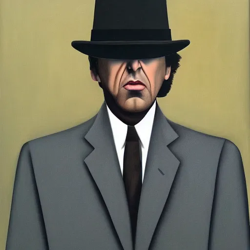 Prompt: painting of al pacino by rene magritte, hd, 4 k, detailed, award winning