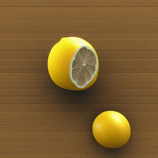 Image similar to a render of a low polygon lemon, unreal engine