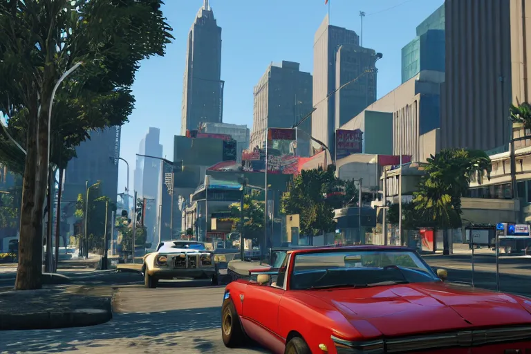 Image similar to screenshot of Grand Theft Auto 6: Atlanta, for ps5, Highly Detailed, Unreal engine 5, HD, 8k, GTX 3090,