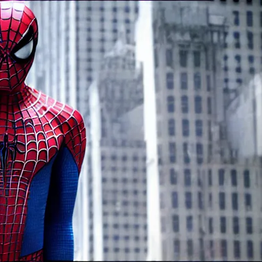 Image similar to tobey maguire as spiderman, movie still from spiderman 3