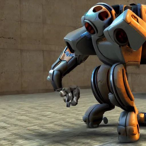 Image similar to Stroggified cat with mech legs, quake 4, 4k