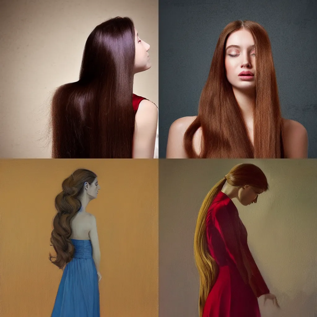 Prompt: girl with long hair, profile, silk dress, by slava korolenkov