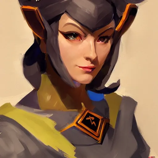 Image similar to greg manchess portrait painting of zelda as overwatch character, medium shot, asymmetrical, profile picture, organic painting, sunny day, matte painting, bold shapes, hard edges, street art, trending on artstation, by huang guangjian and gil elvgren and sachin teng