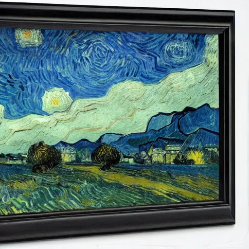 Image similar to switzerland leyline landscape with van gogh sky