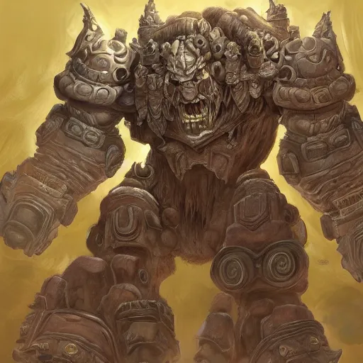 Image similar to A giant sandstone golem, intricate, detailed, World of Warcraft concept art, award winning drawing,