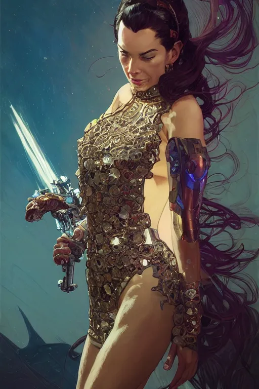 Prompt: gta 5 killer queen profile picture by greg rutkowski, dynamic pose, intricate, futuristic, fantasy, elegant, by stanley artgerm lau, greg rutkowski, thomas kindkade, alphonse mucha, loish, norman rockwell, fantasy lut, asymmetric, long hair, retro computer graphics, video game, fluid lines,