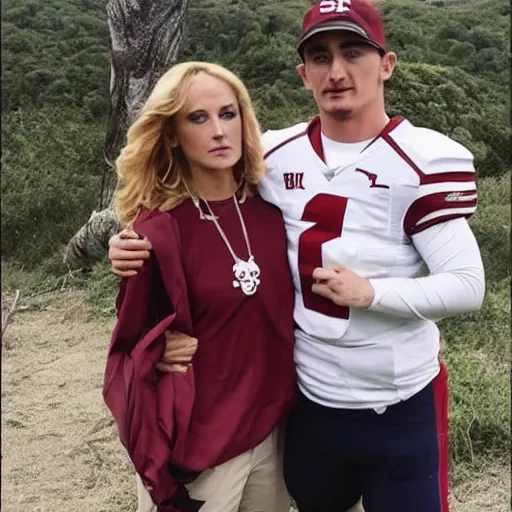Image similar to “ johnny manziel as gillian on gillian ’ s island ”