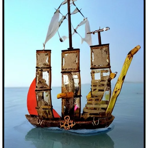 Image similar to pirateship in a bottle