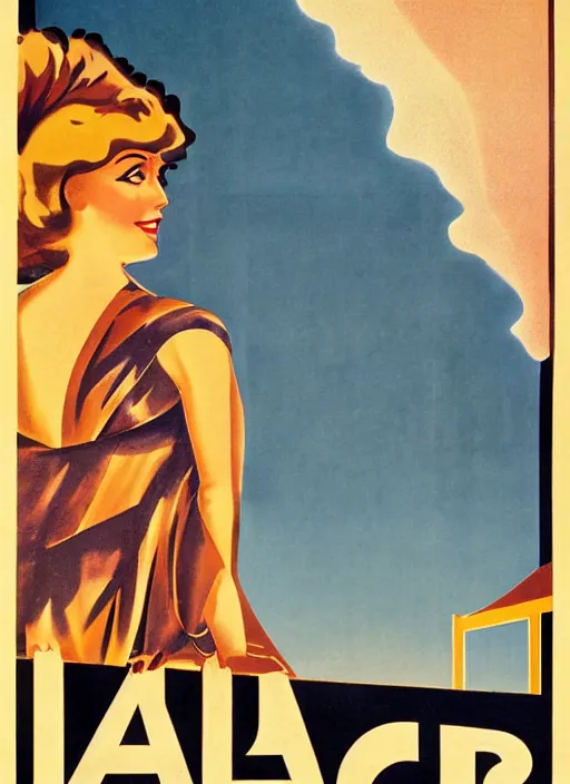 Prompt: an art deco movie poster about santa barbara, california,