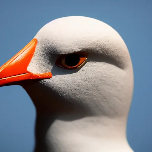 Prompt: seagull made of clay, close up, boke, 4 k