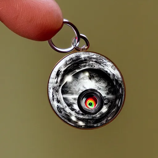 Image similar to Liminal space in outer space, keychain macrophotography