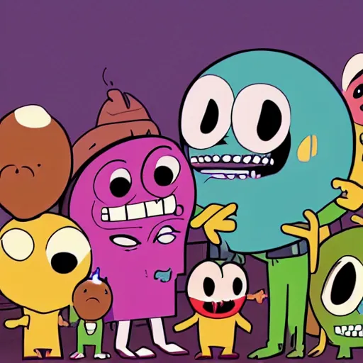 Amazing world of gumball but horror, | Stable Diffusion