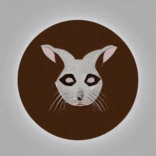 Prompt: circular logo of a muad'dib jerboa from dune in minimalist style