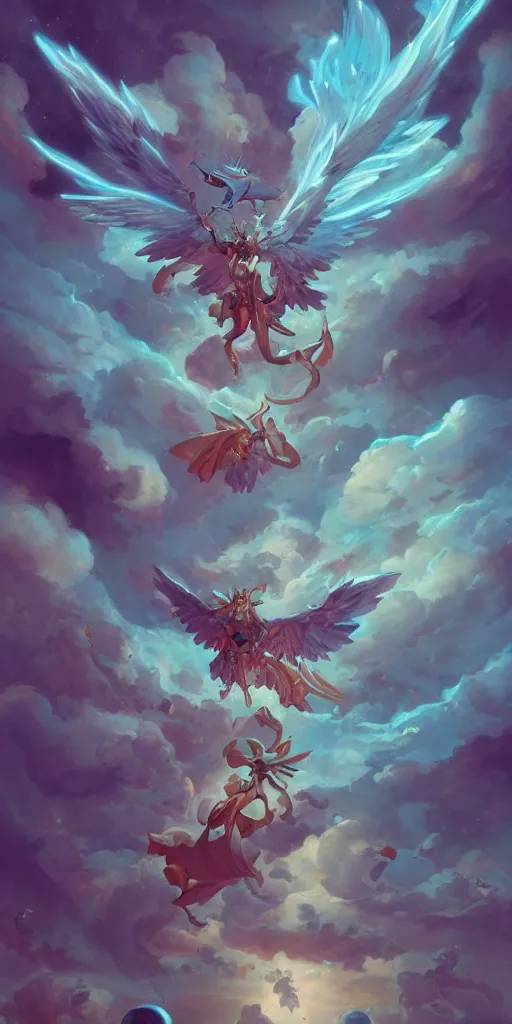 Image similar to Celestial corgi god with wings, by Peter Mohrbacher and Goro Fujita, trending on Artstation, 8k, masterpiece, graffiti, hiphop, tarot card