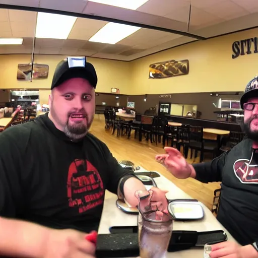 Prompt: GoPro photo sitting across WingsofRedemption at Golden Corral