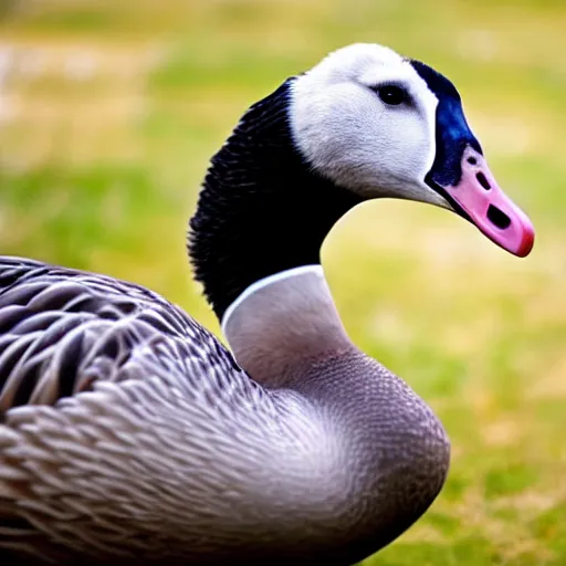 Image similar to A goose animal with thick jawline, golden ratio