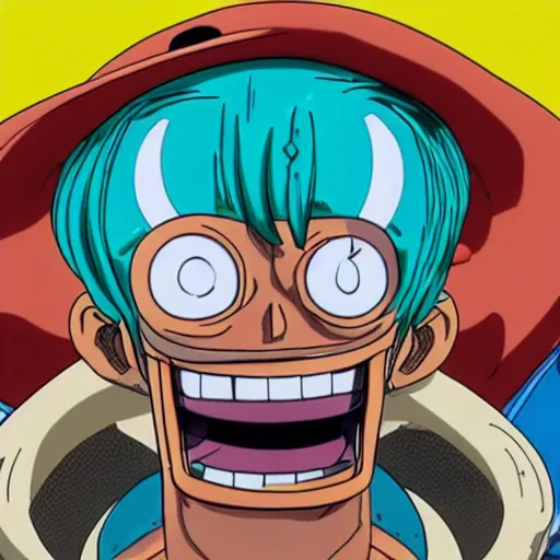 Image similar to a photo of franky the cyborg from one piece, hyper realistic face, cinematic, long shot, hyper deatiled, 8 k resolution, sharp lends, wide lens