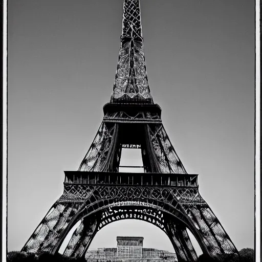 Image similar to a destroyed and deserted eiffel tower