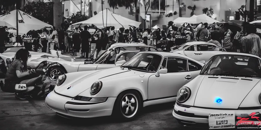 Image similar to A photograph of the Luftgekuhlt Porsche car meet by Larry Chen, Luftgekuhlt, Porsche 911, Los Angeles Car Culture, Speedhunters