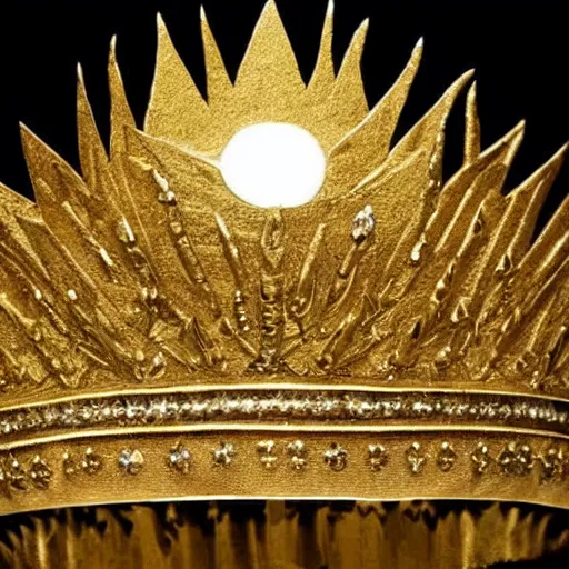 Prompt: a gold crown shaped like sun rays