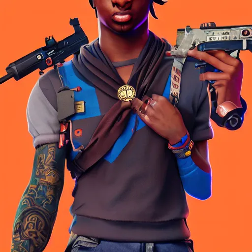 Image similar to Playboy Carti as a fortnite skin, hyper realistic, high detalied, 8k, artstation, digital art,