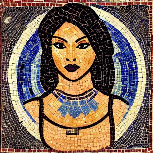 Image similar to roman mosaic of Nicki Minaj