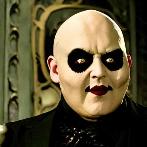 Image similar to johnny depp as fester addams in the addams family