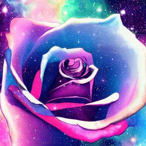 Prompt: rose made of nebula