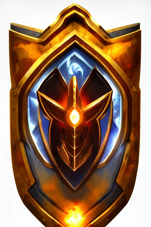 Image similar to shield fantasy epic legends game icon stylized digital illustration radiating a glowing aura global illumination ray tracing hdr fanart arstation by ian pesty and katarzyna da „ bek - chmiel