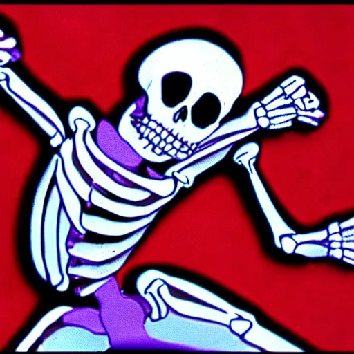 Image similar to dancing skeleton cha - cha. early 9 0 s 3 d animation, hosted on geocities