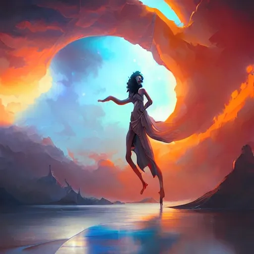 Image similar to art by peter mohrbacher, benoit mandelbrot, james christensen, wlop, alena aenami, rhads, frank gehry, fenghua zhong