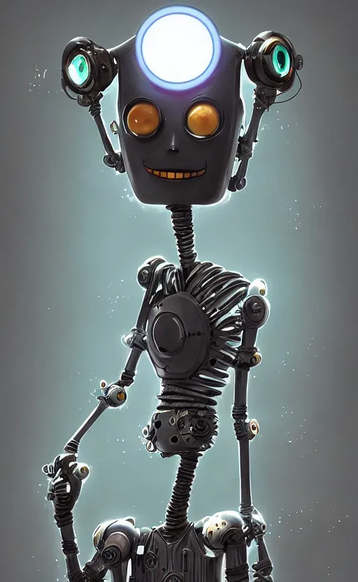 Image similar to a robot in the style of the stop motion movie coraline, dynamic lighting, fantasy concept art, trending on art station, stunning visuals, creative, cinematic, ultra detailed