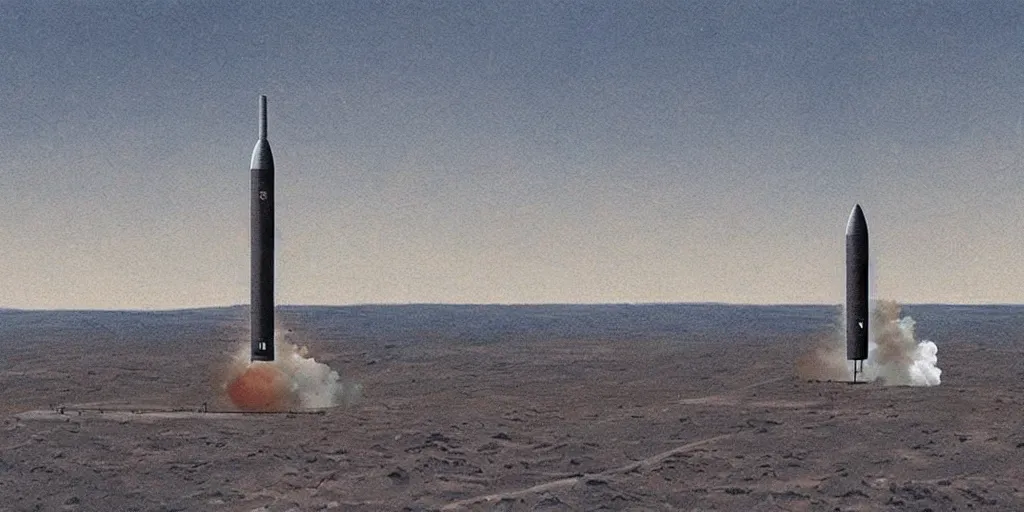 Prompt: a ballistic missile launch system drawn in crayon, highly detailed, realistic