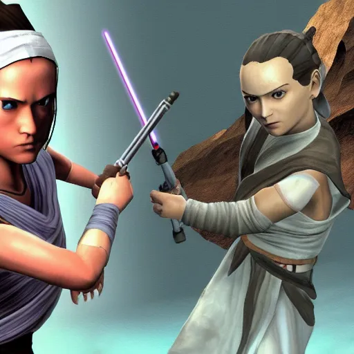 Prompt: rey skywalker game for the ps 2