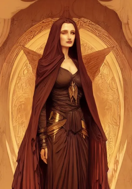 Prompt: sansa angeline jolie gessica chastain mummy goddess of death and blood, intricate, elegant, highly detailed, digital painting, artstation, concept art, smooth, sharp focus, illustration, art by artgerm and greg rutkowski and alphonse mucha and william - adolphe bouguereau