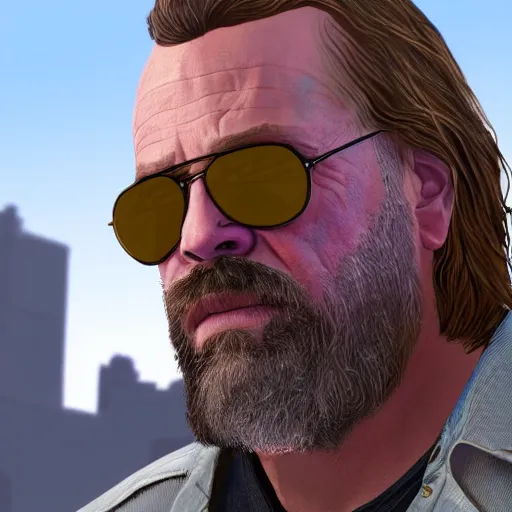 Prompt: portrait of the dude from the big lebowski, gtav cover art, highly detailed face, perfect fact