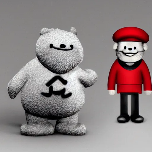 Image similar to little mr xi jinping by roger hargreaves and jim henson. octane render