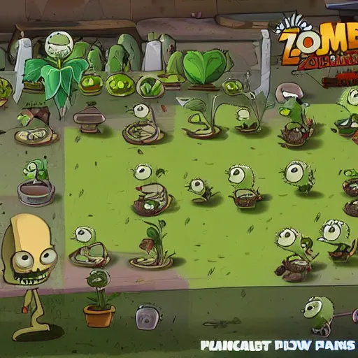 Prompt: concept art of new plants vs zombies plant detailed