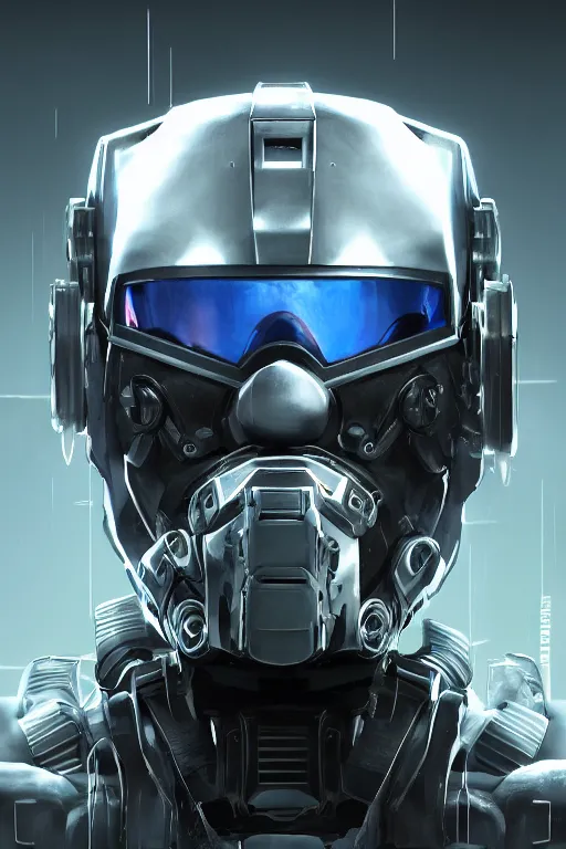 Image similar to cyber cyborg ninja mask helmet metal gear solid artic suit swat commando, global illumination ray tracing hdr fanart arstation by sung choi and eric pfeiffer and gabriel garza and casper konefal, a spectacular view cinematic rays of sunlight comic book illustration, by john kirby