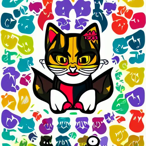 Image similar to Evil emperor kitten, sticker, highly detailed, colorful, illustration, smooth and clean vector curves, no jagged lines, vector art, smooth