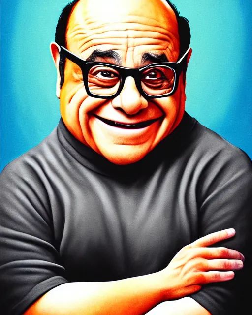 Image similar to painting portrait of danny devito as an egg, cartoon, warm lighting, danny devito has an egg body, movie poster, illustration by bartek fedyczak, erak note, tooth wu, neil richards, kan liu, siwoo kim, jisu choe, trending on art station