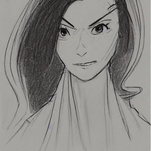 Image similar to milt kahl sketch of victoria justice as princess padme in star wars episode 3