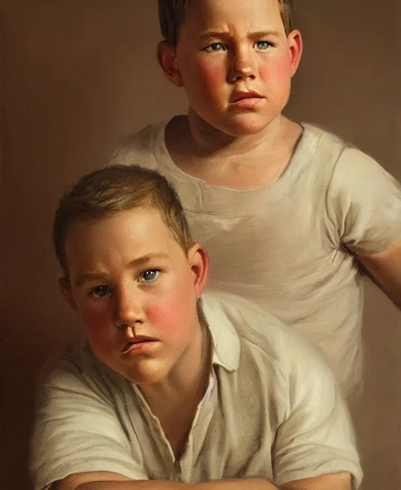 Image similar to portrait of channing tatum as an mississippi farm boy, art by denys tsiperko and bogdan rezunenko and george caleb bingham, hyperrealism