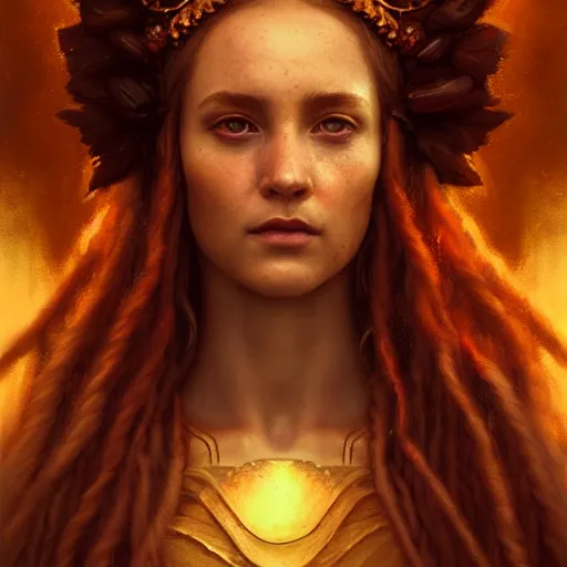 Prompt: majestic gracious regal goddess persephone portrait, ancient greece, elysium, atmospheric lighting, painted, intricate, volumetric lighting, beautiful, rich deep colours masterpiece, golden hour, sharp focus, ultra detailed, by leesha hannigan, ross tran, thierry doizon, kai carpenter, ignacio fernandez rios