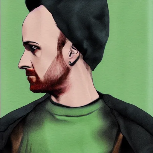 Prompt: jessie pinkman portrait