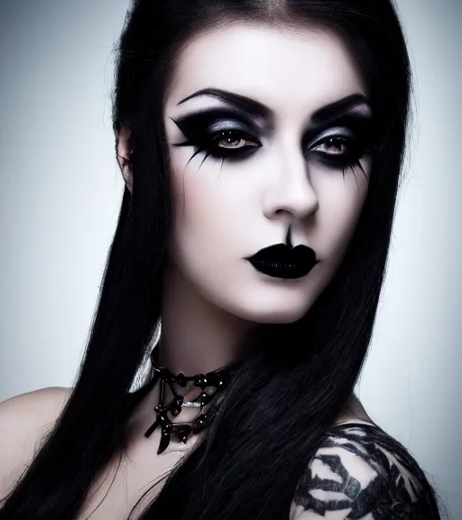 Dark and Mysterious - Gothic Beauty. Close up of a beautiful woman in goth  make up Stock Photo - Alamy