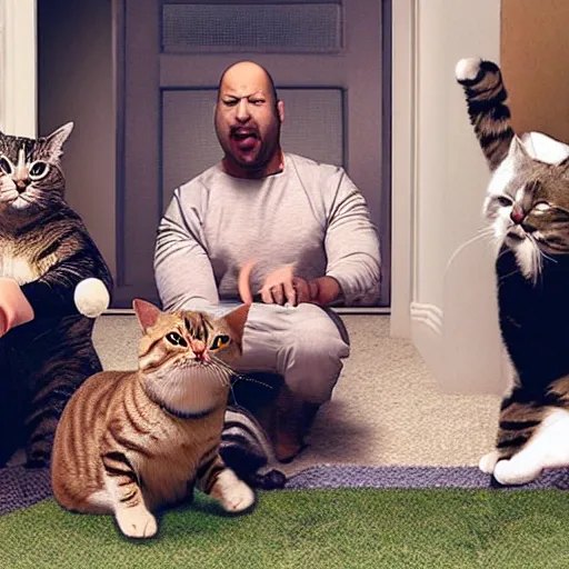 Prompt: key and peele's east west bowl but with cats