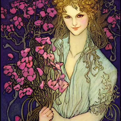 Image similar to happy birthday julia painting by rebecca guay. happy. sweet. soft light. pastel tones