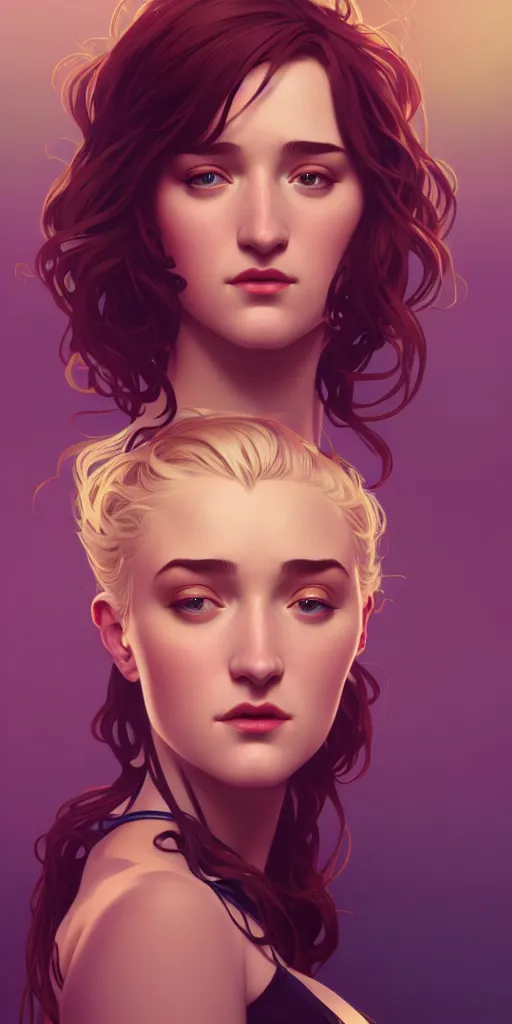 Prompt: A stunning portrait of an Ashley Johnson lookalike, ambient lighting, award-winning, masterpiece, 4k, alphonse mucha, lois van baarle, ilya kuvshinov, rossdraws, artstation