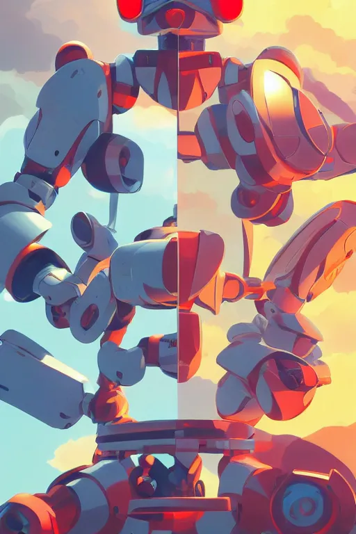 Image similar to metabots medabots medarotto medarot robot minimalist comics, behance hd by jesper ejsing, by rhads, makoto shinkai and lois van baarle, ilya kuvshinov, rossdraws global illumination ray tracing hdr radiating a glowing aura